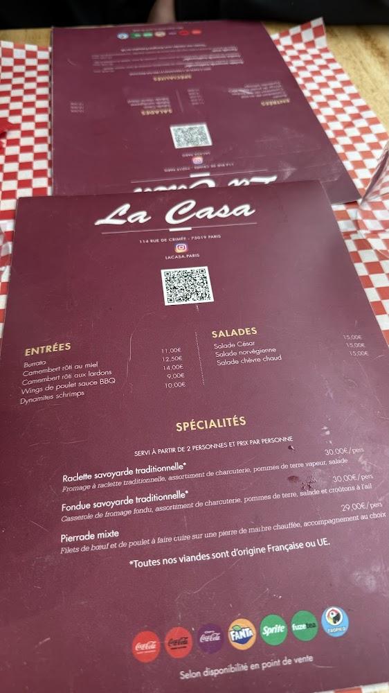 La Casa Paris - Menu Image 2