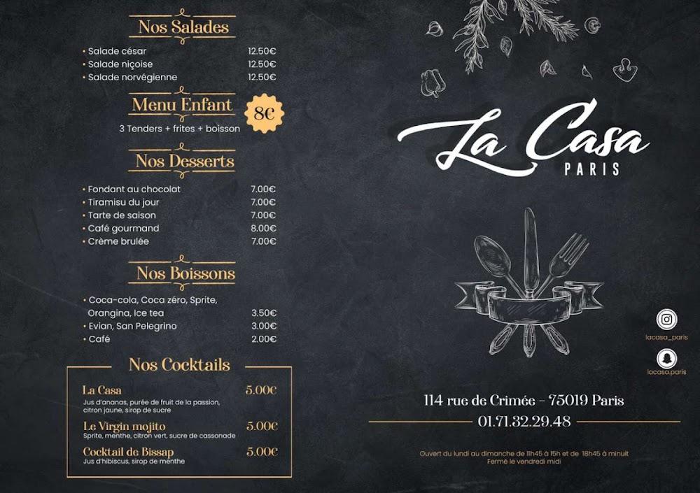 La Casa Paris - Menu Image 4
